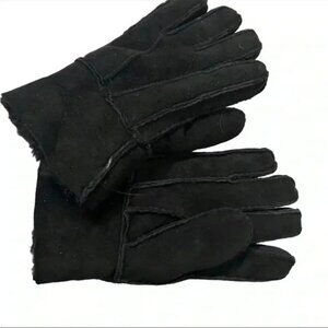 Suede and Sherpa ladies gloves L